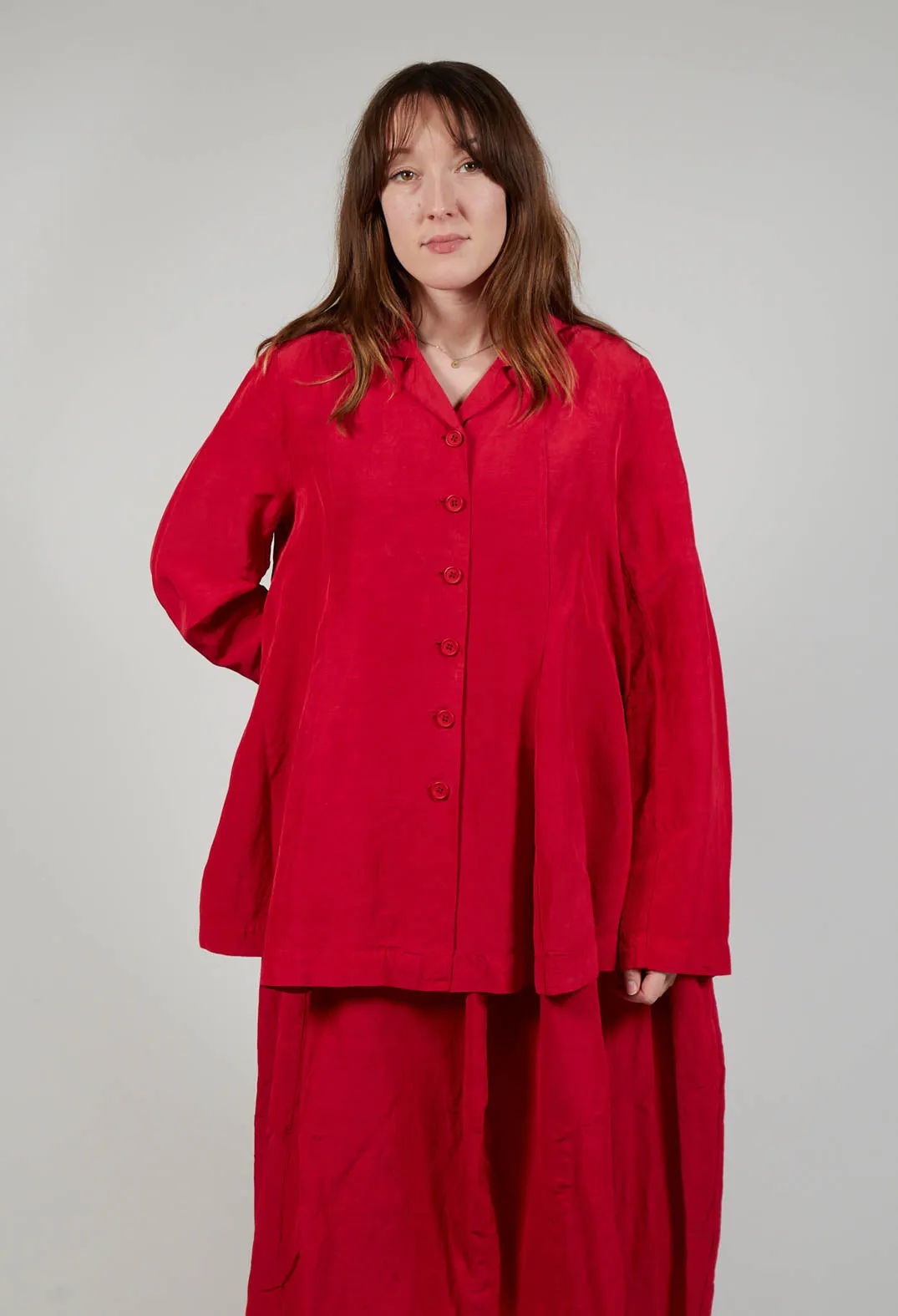 Flared Hem Tailored Jacket in Chili