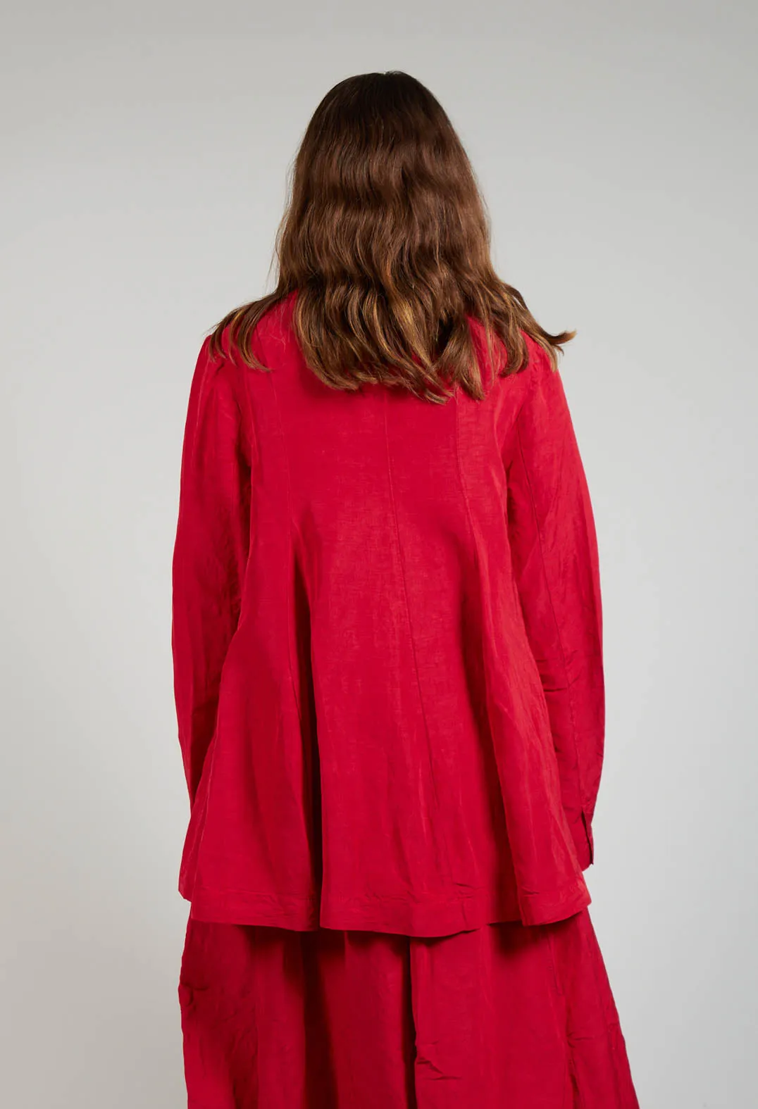 Flared Hem Tailored Jacket in Chili