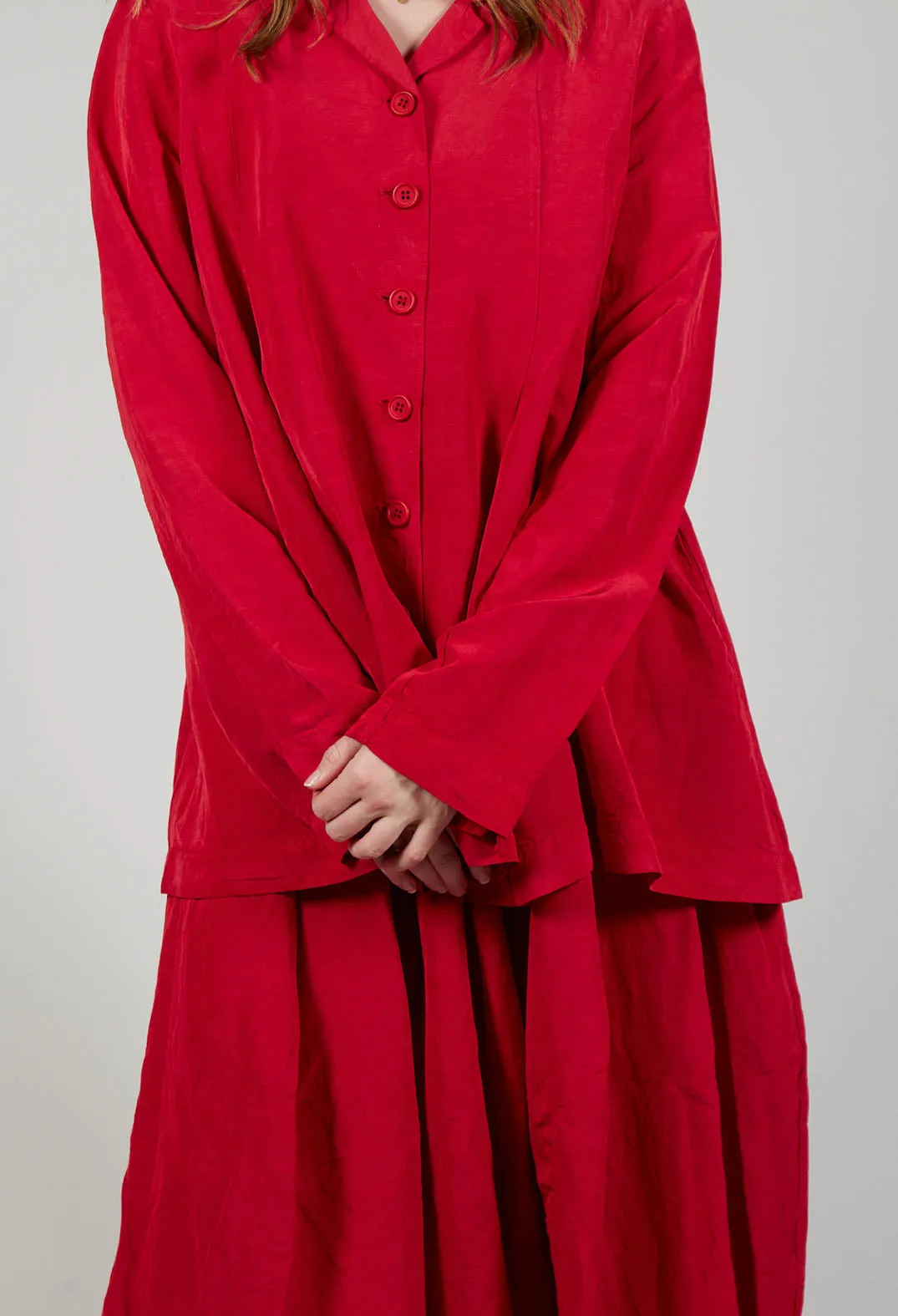 Flared Hem Tailored Jacket in Chili