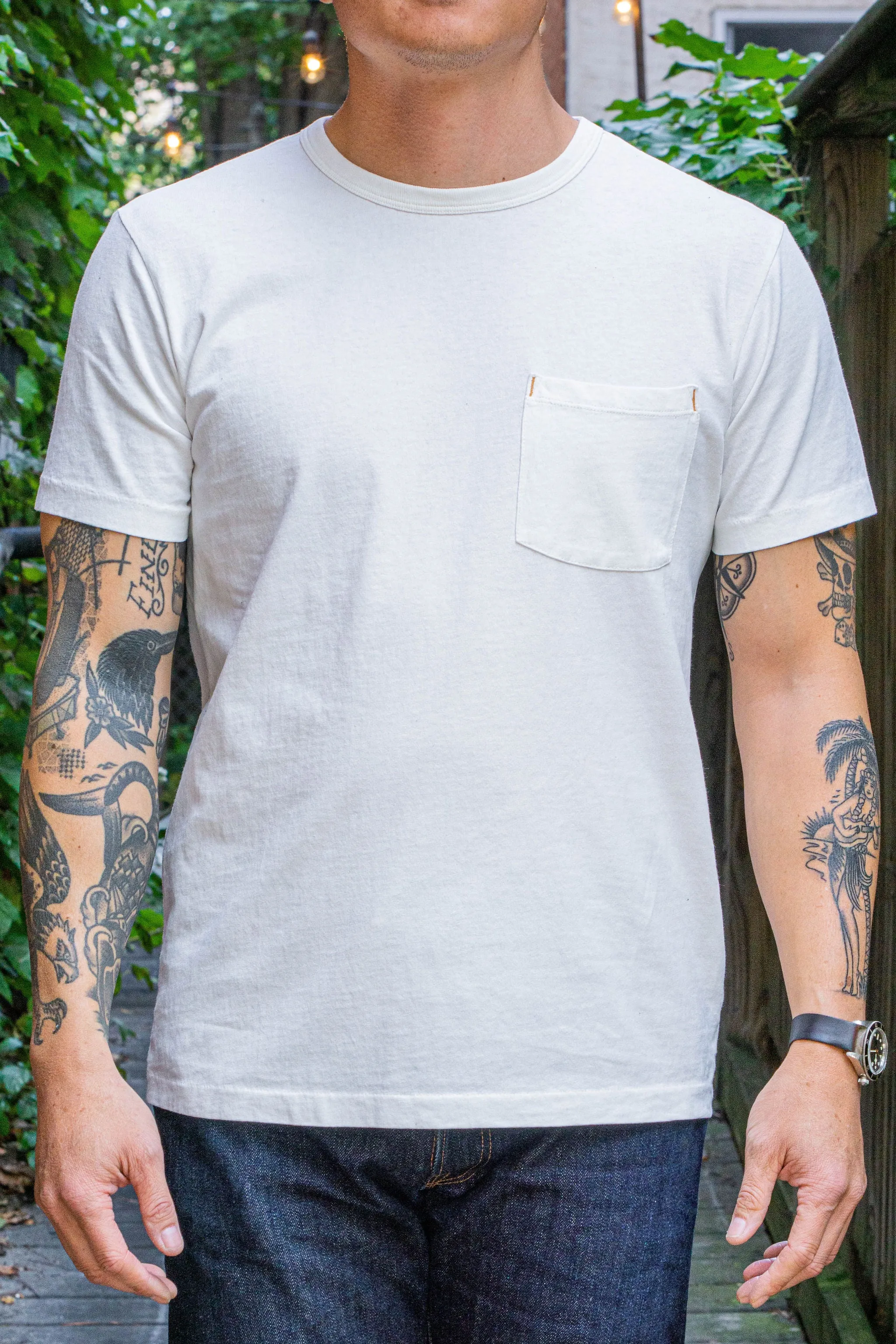 Freenote Cloth 9oz Pocket T-Shirt - White