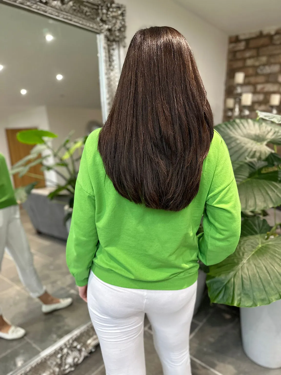 Green V Neck Sweatshirt Reema 2