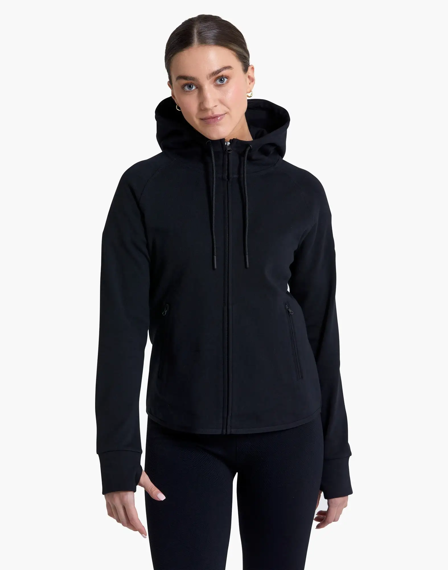 Gym+Coffee Essential Zip Hoodie (Womens) - Black