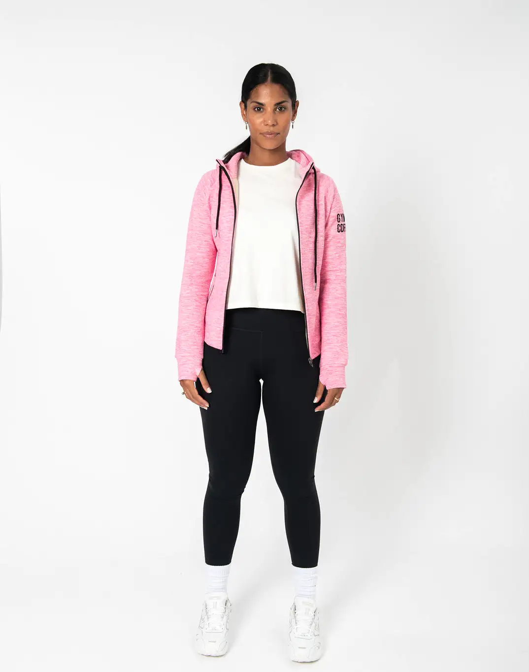 Gym+Coffee Fleck Hoodie (Womens) - Pink