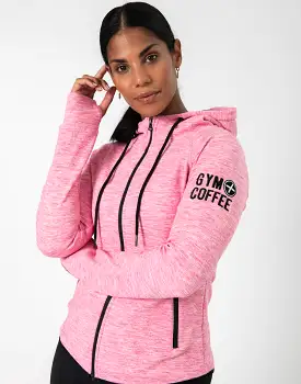 Gym+Coffee Fleck Hoodie (Womens) - Pink