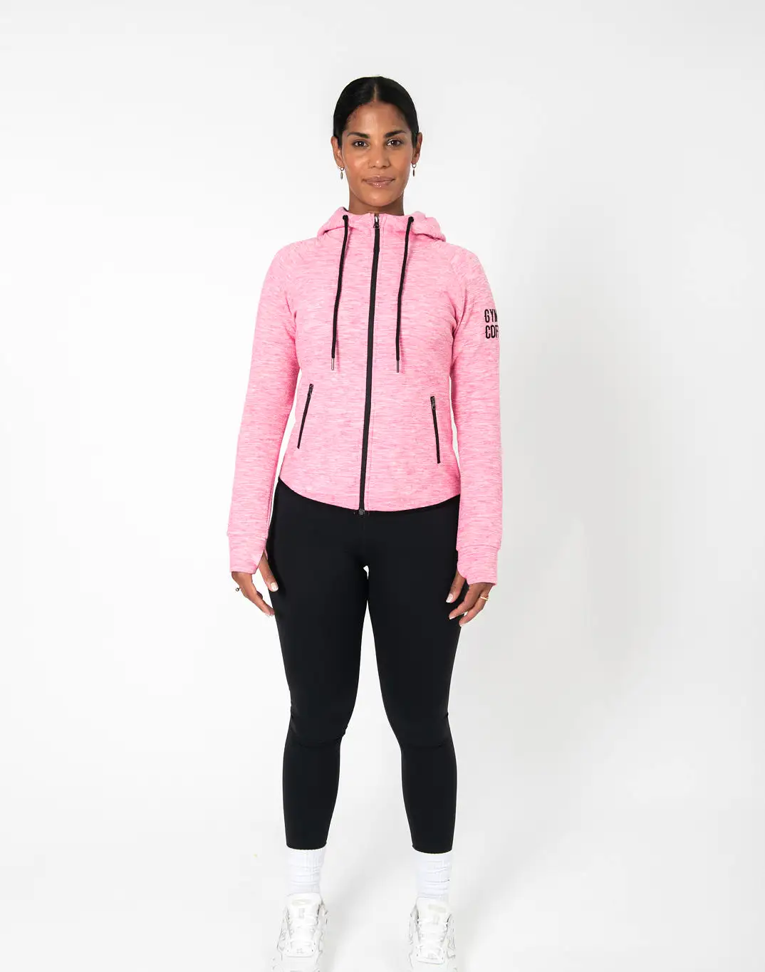 Gym+Coffee Fleck Hoodie (Womens) - Pink