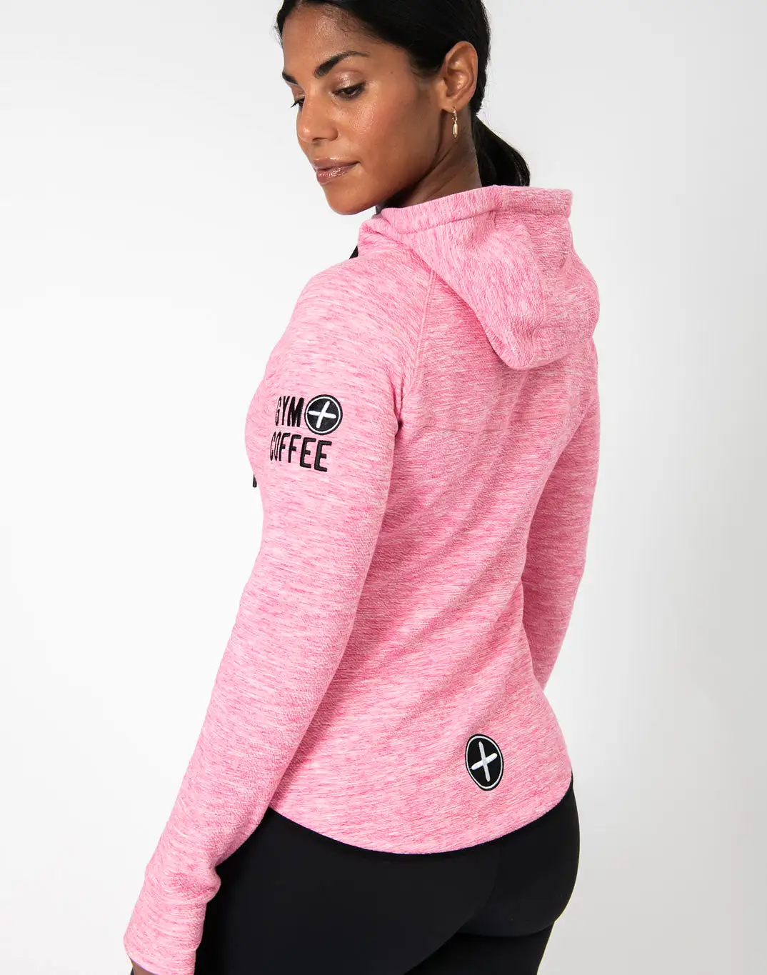 Gym+Coffee Fleck Hoodie (Womens) - Pink