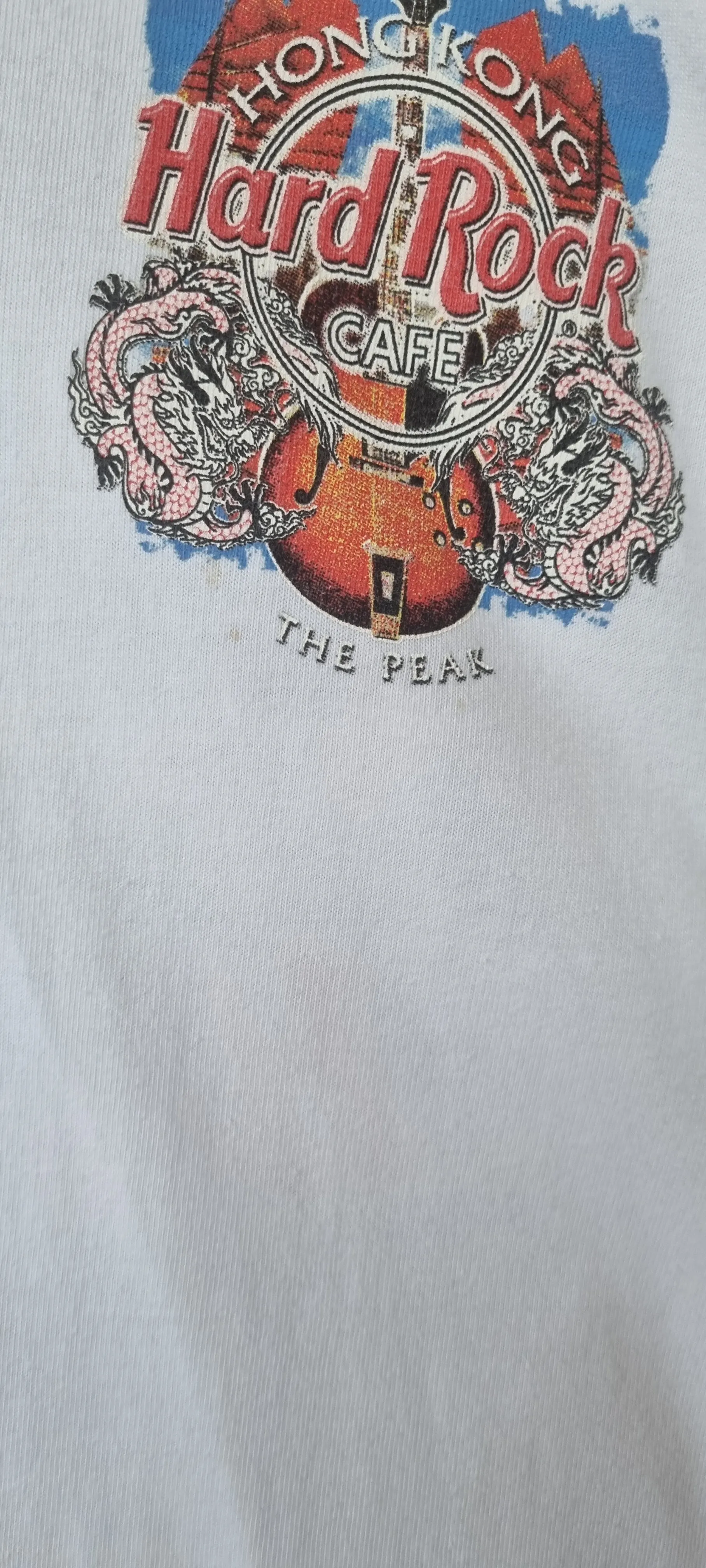 HARD ROCK CAFE Hong Kong 'The Peak' Colourful Front & Back Tee (L)