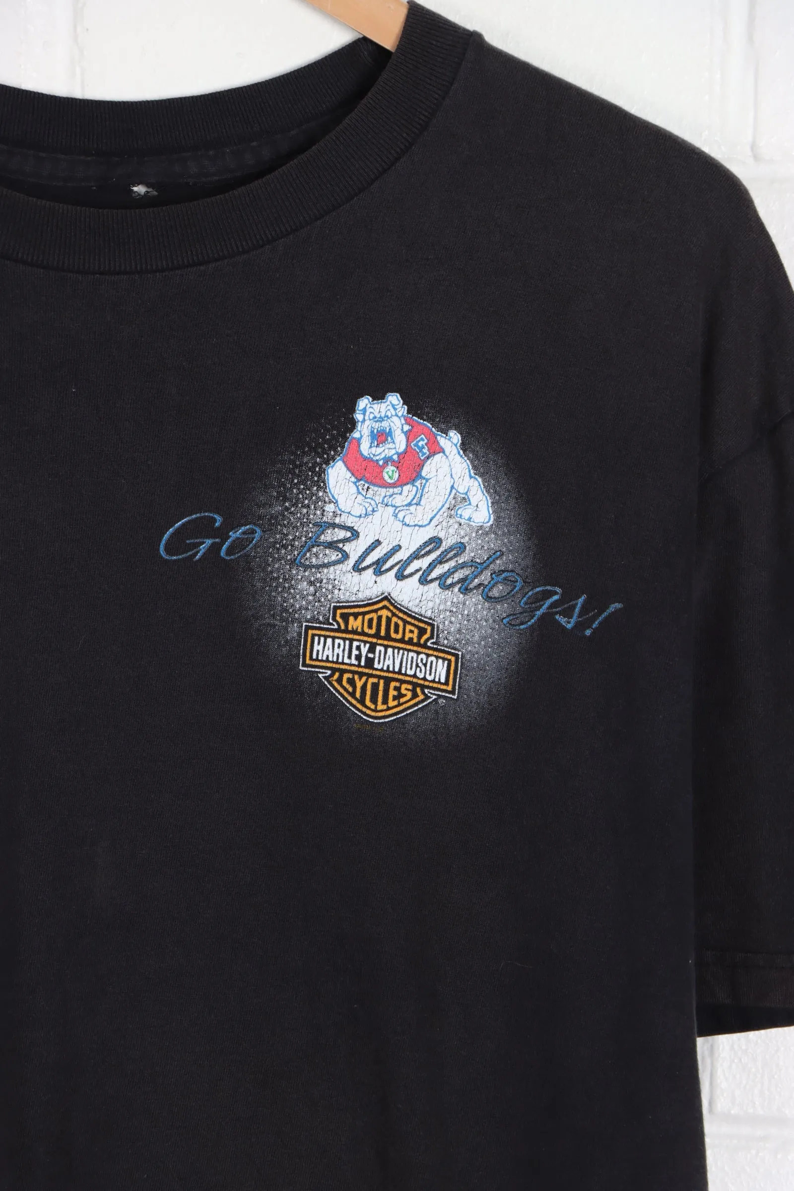 HARLEY DAVIDSON Go Bulldogs Front Back T-Shirt (L)