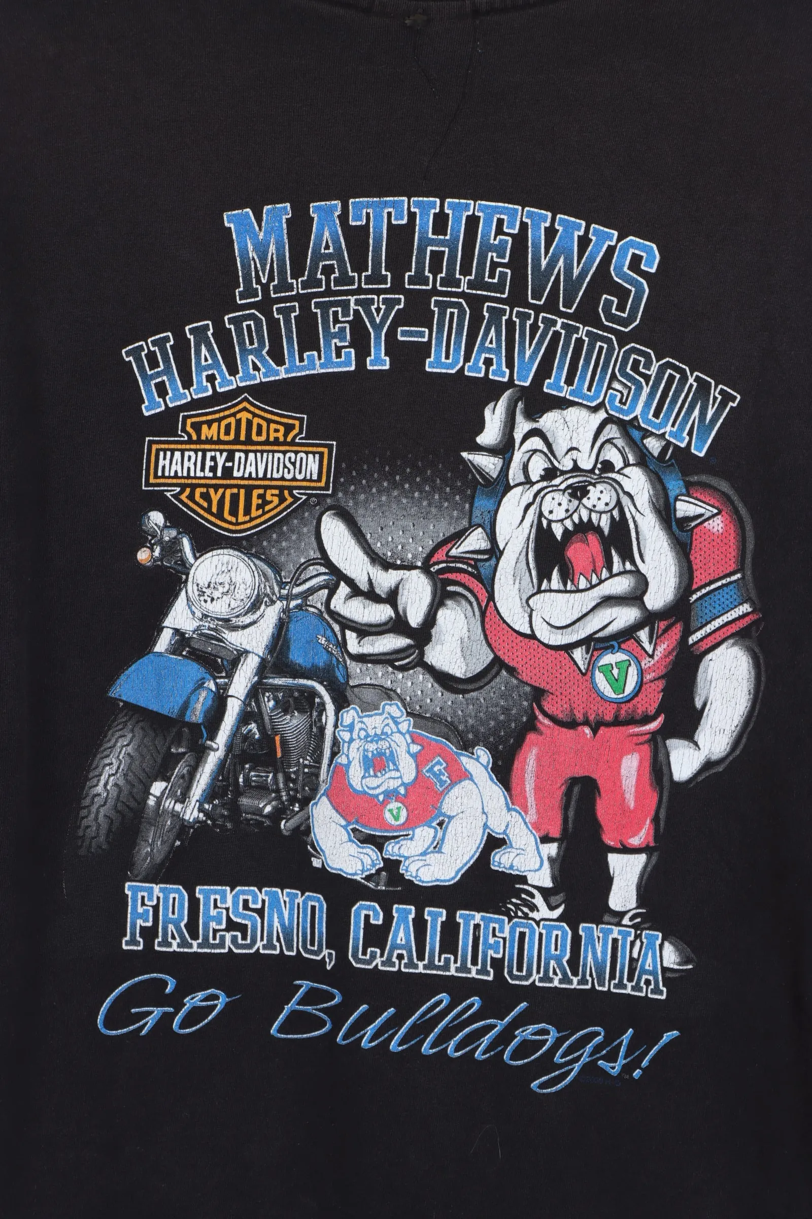 HARLEY DAVIDSON Go Bulldogs Front Back T-Shirt (L)