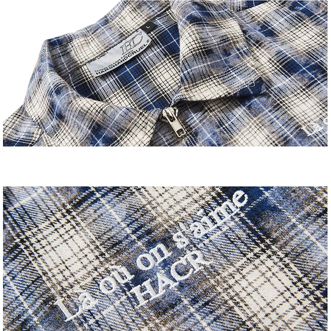 HARSH AND CRUEL  |Other Plaid Patterns Unisex Street Style Long Sleeves Cotton