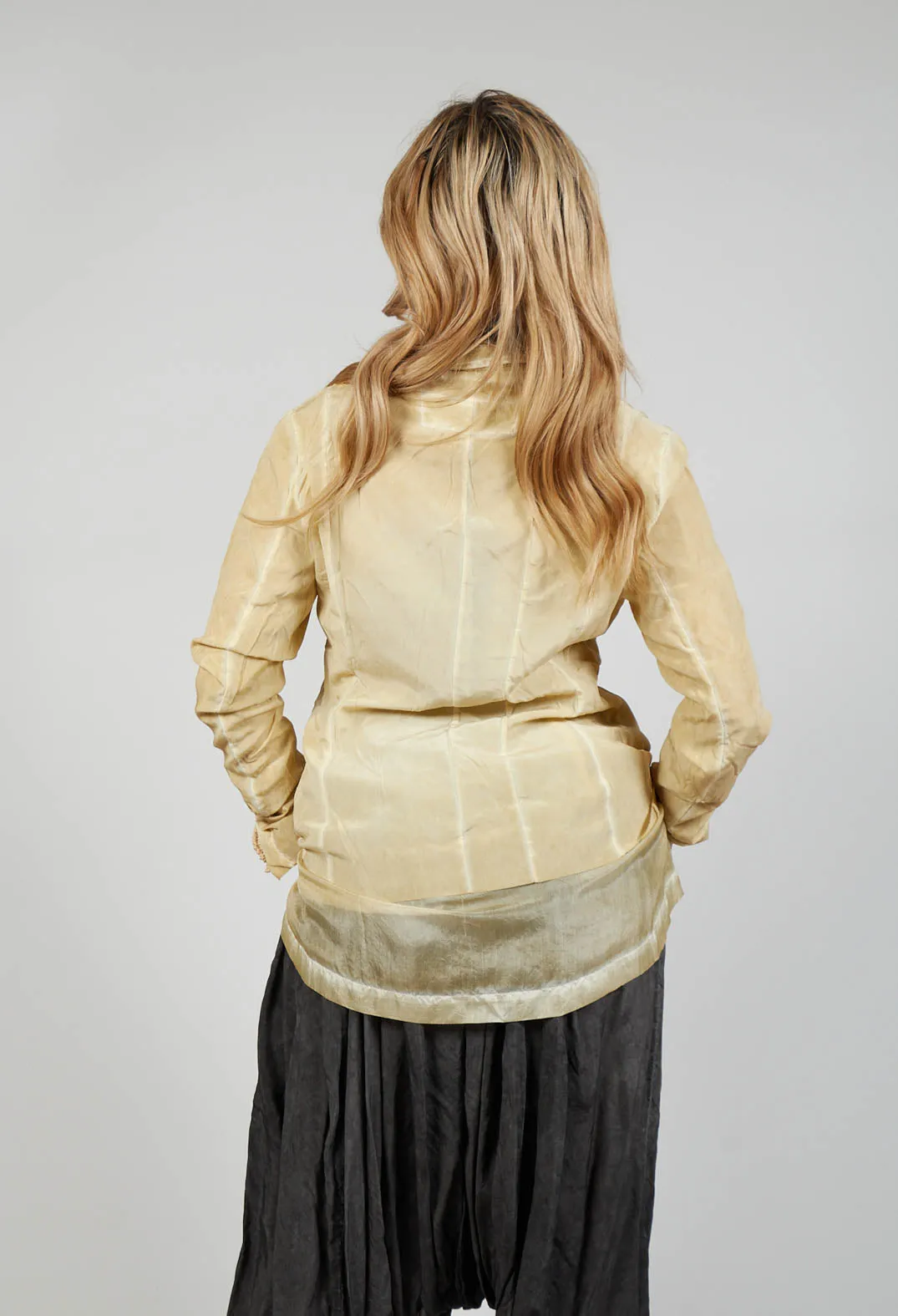 Jagged Silk Jacket in Wax Cloud