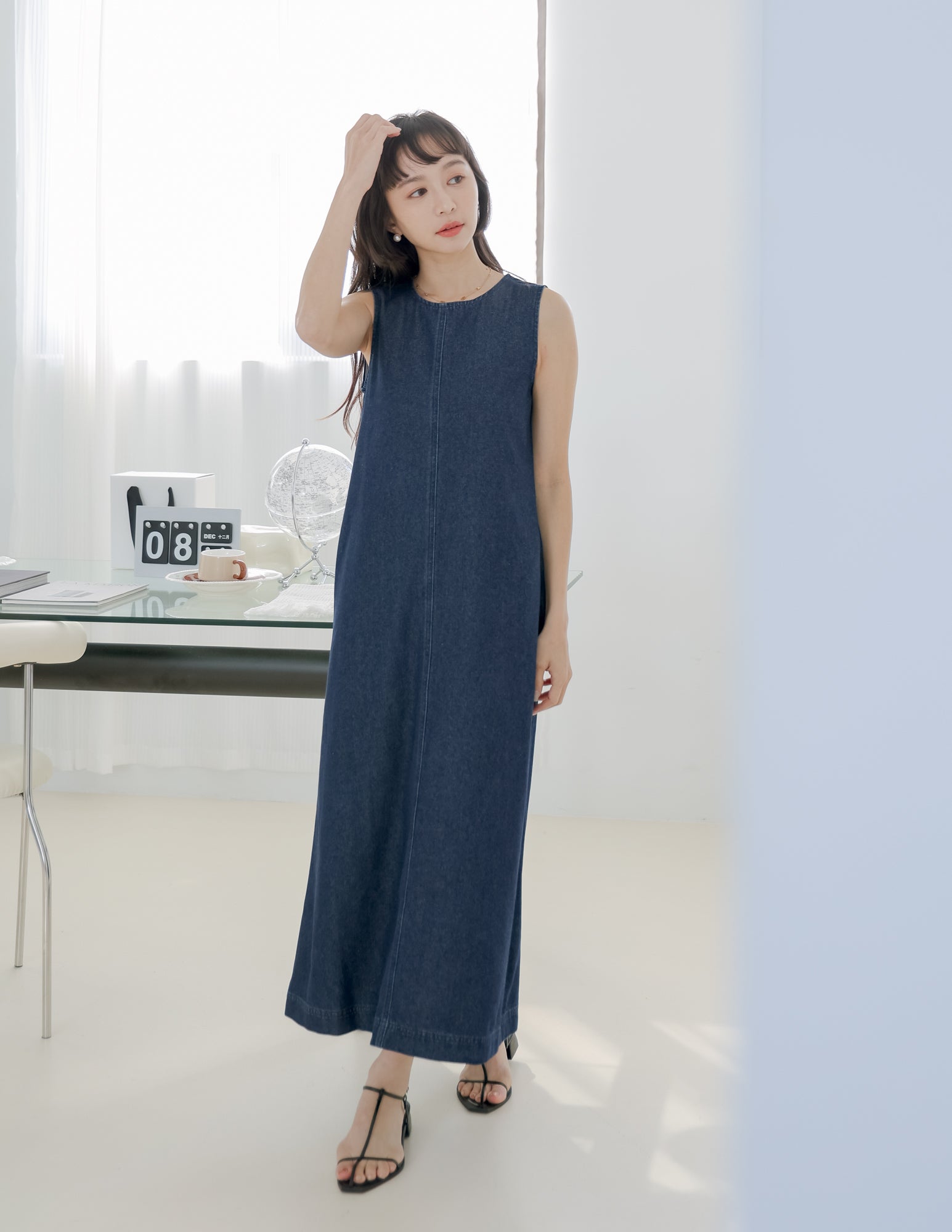 Janet Denim Dress in Dark Wash