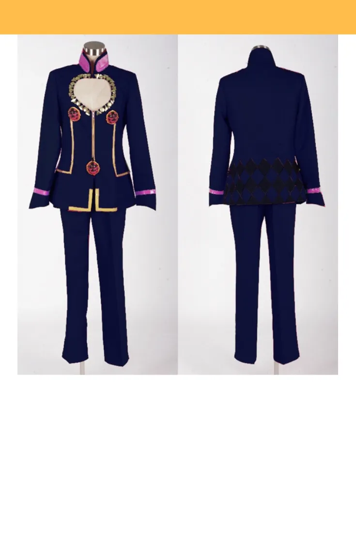 JoJo's Bizarre Adventure Giorno Giovana Golden Wind Navy Blue Cosplay Costume