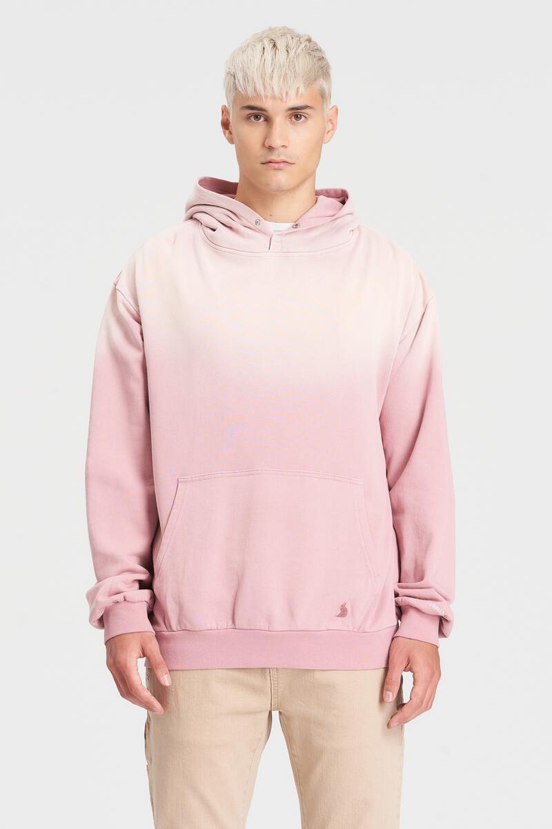 Kuwalla Tee Sun Faded Snap Hoodie in Ashrose