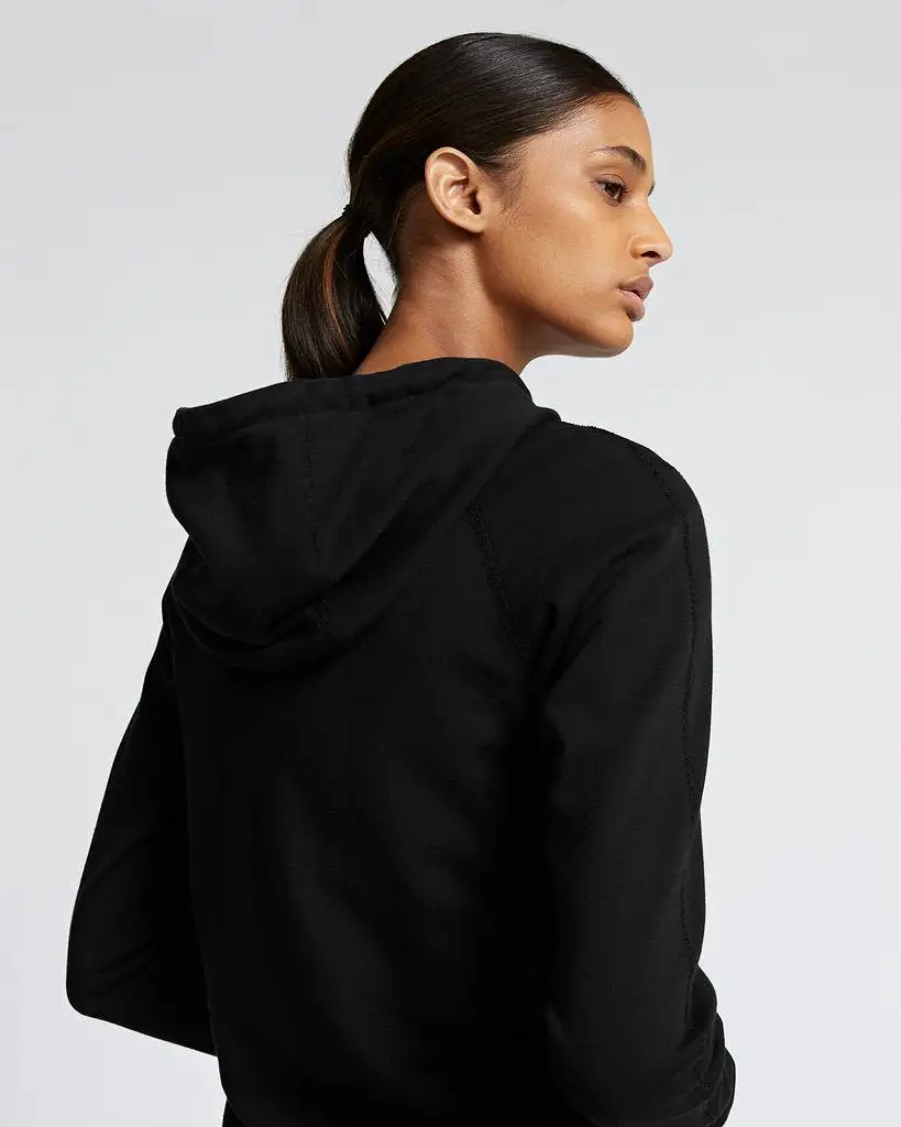 LIGHTWEIGHT TERRY FULL ZIP HOODIE WOMENS W3001 Black