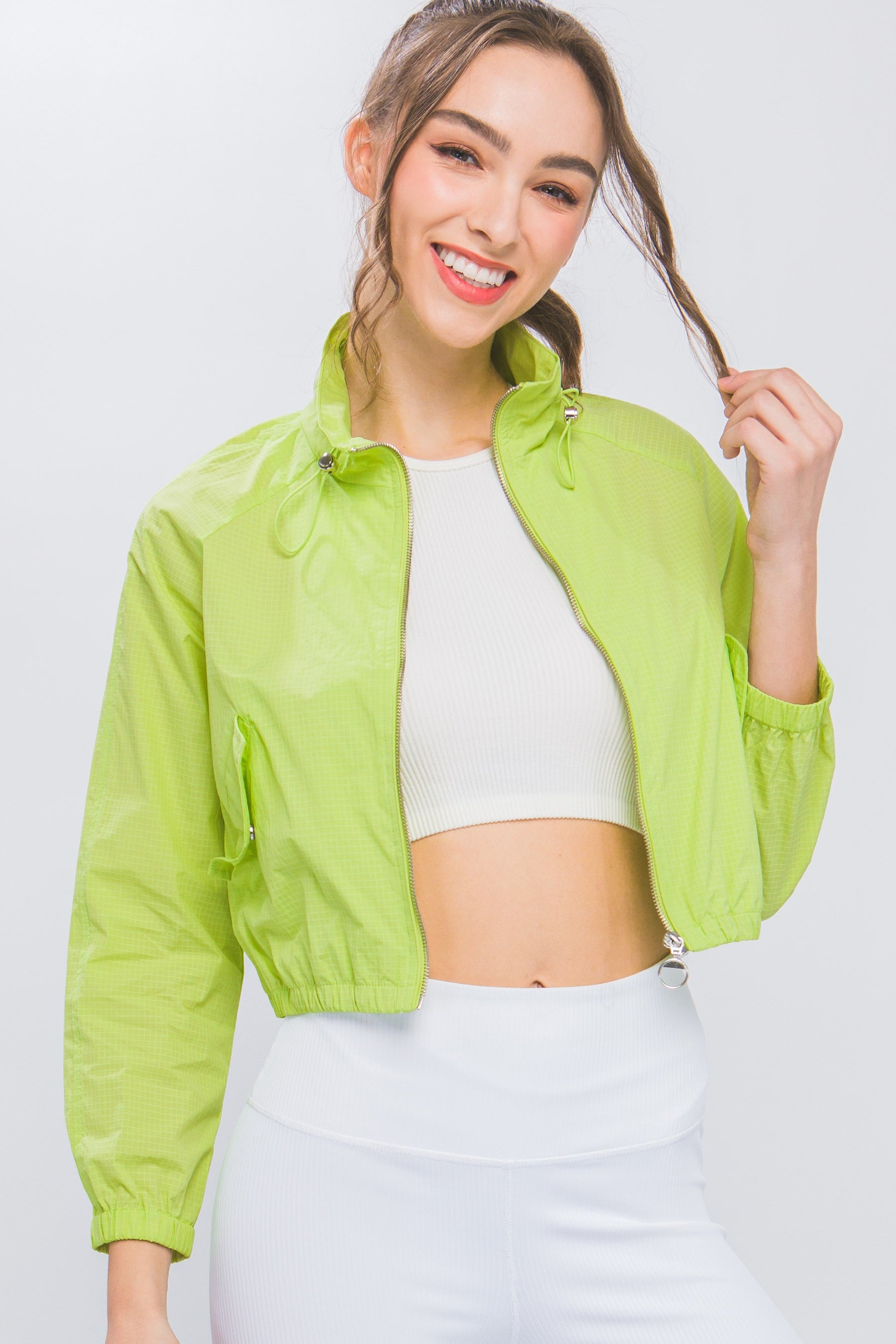 Long Sleeve Cropped Bomber Jacket