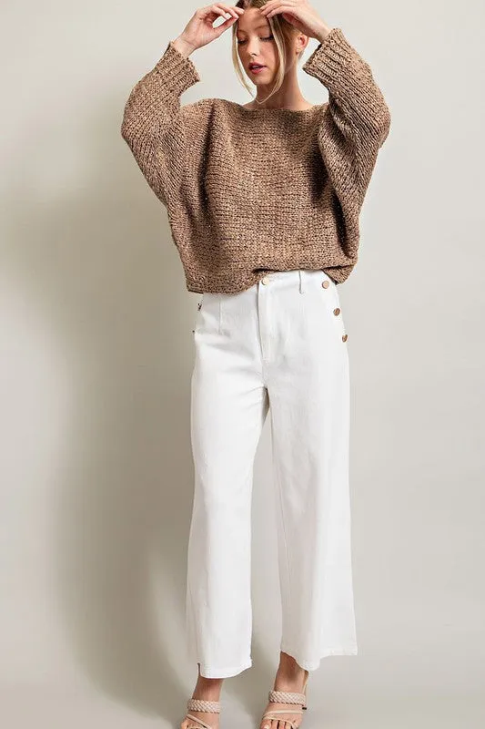 Long-Sleeved Loose Fit Knit Top