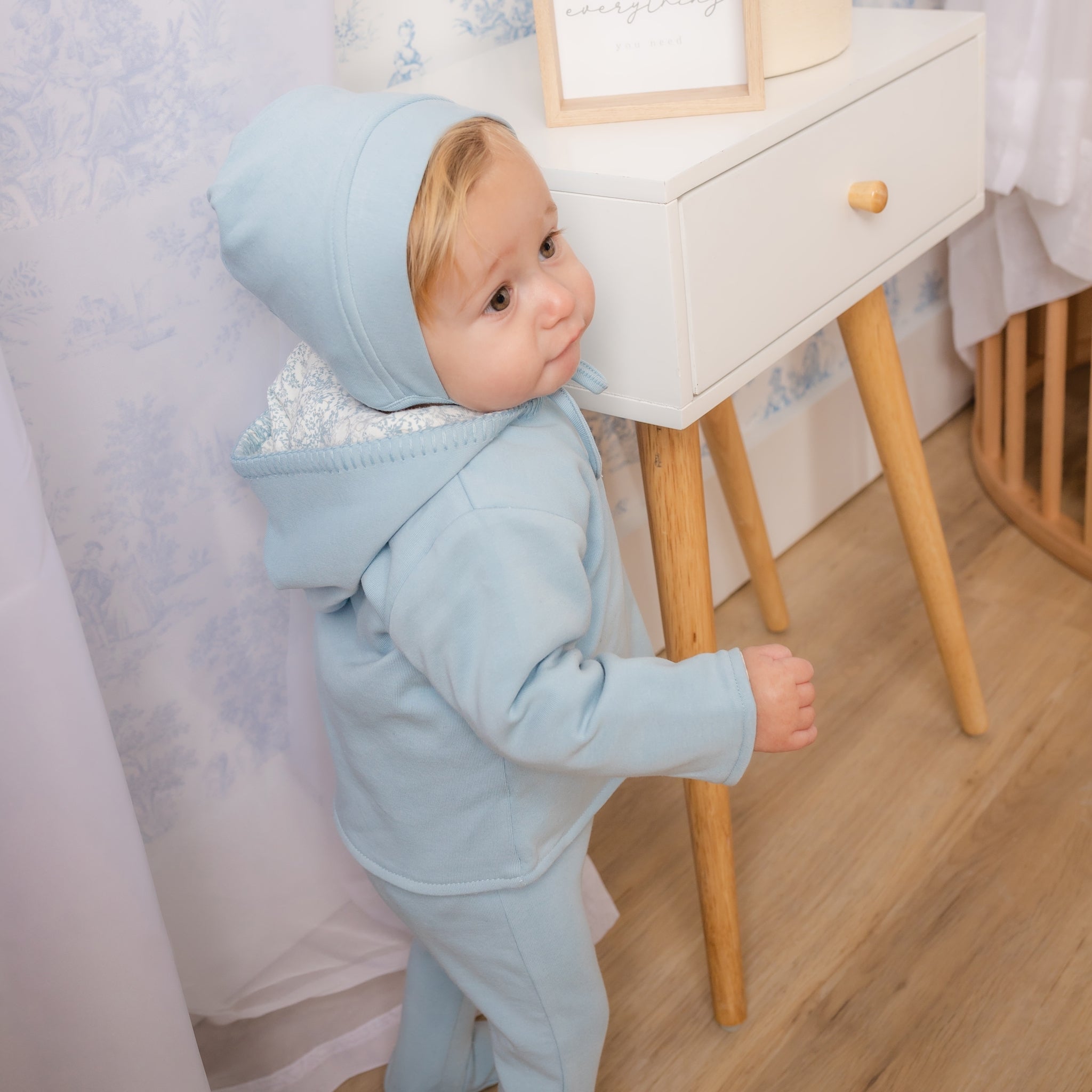 Mabel Bebe Beau Blue Spring Jacket and Beanie