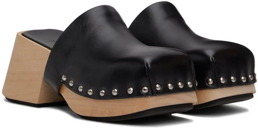 Marsèll Black Bottone Clogs