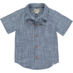 Me & Henry Blue Heathered Woven Shirt