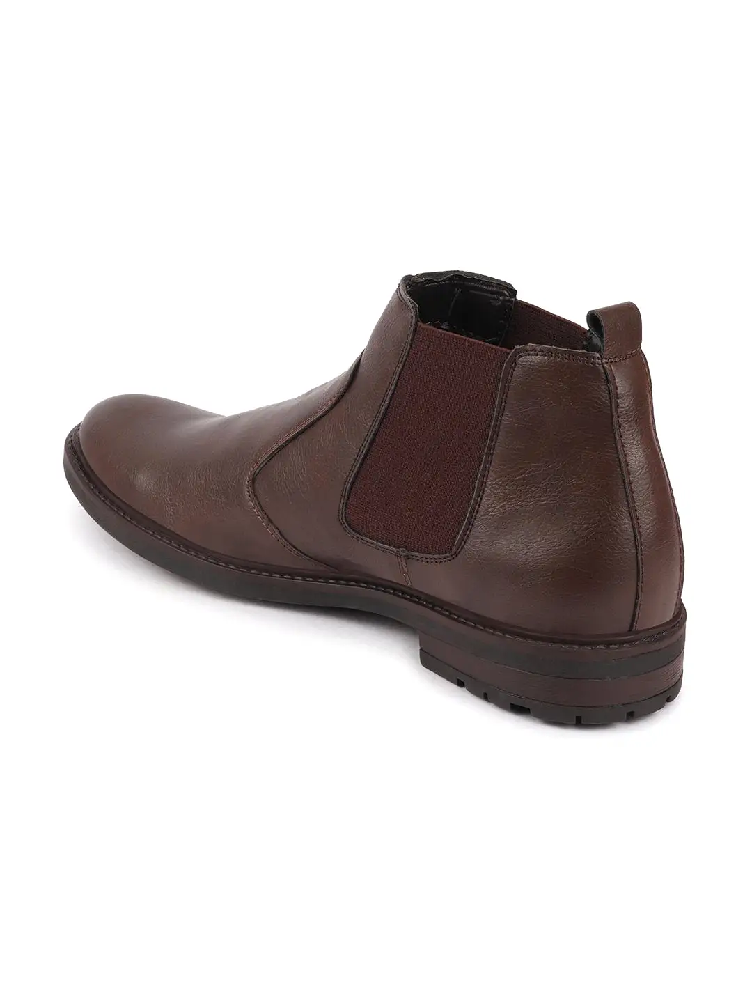 Men Brown Chelsea Slip On Boots