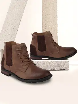 Men Brown Outdoor Chelsea Leather Boots