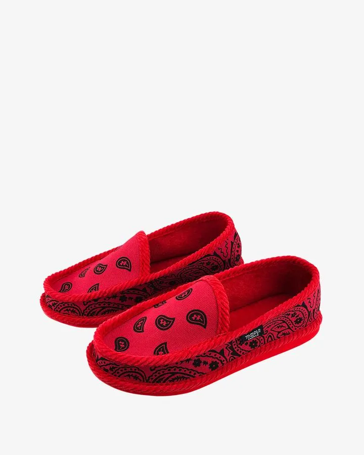 Mens Bandana Print Closed Back House Shoes