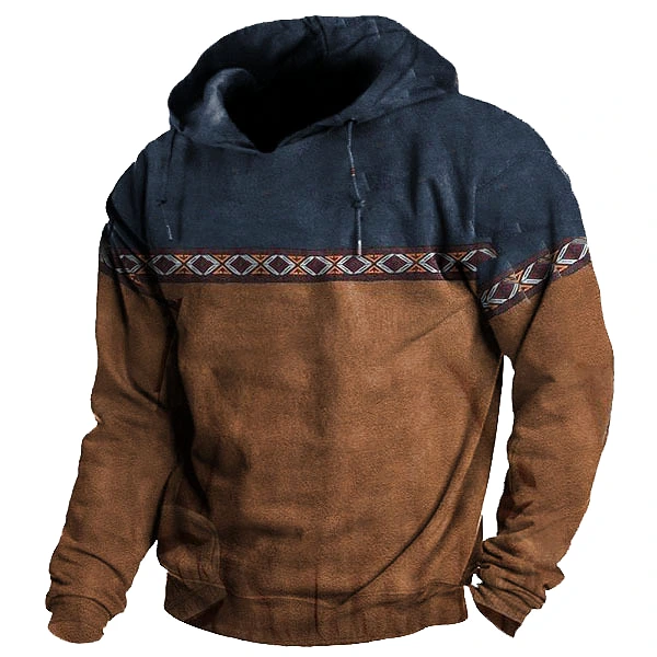 Men's Colorblock Aztec Hoodie