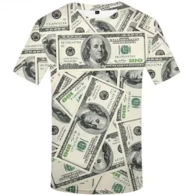 Men's Cool Funny 3D Gothic Dollar Money T-Shirts in Hip Hop Style