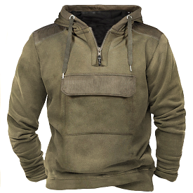 Men's Vintage Outdoor Tactical Pocket Hoodie