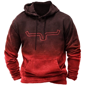 Men's Vintage Western Cowboy Gradient Hoodie