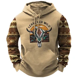 Men's Vintage Western Ethnic Print Hoodie