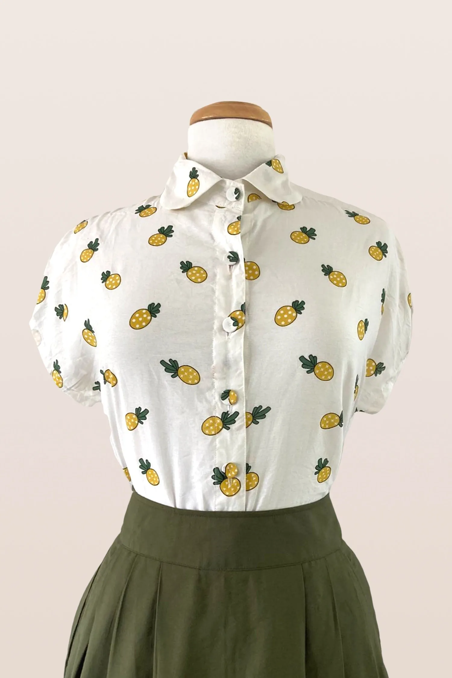 Minki Cream Pineapple Blouse