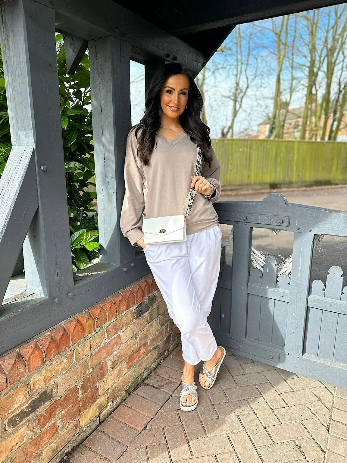 Mocha V Neck Sweatshirt Reema 2