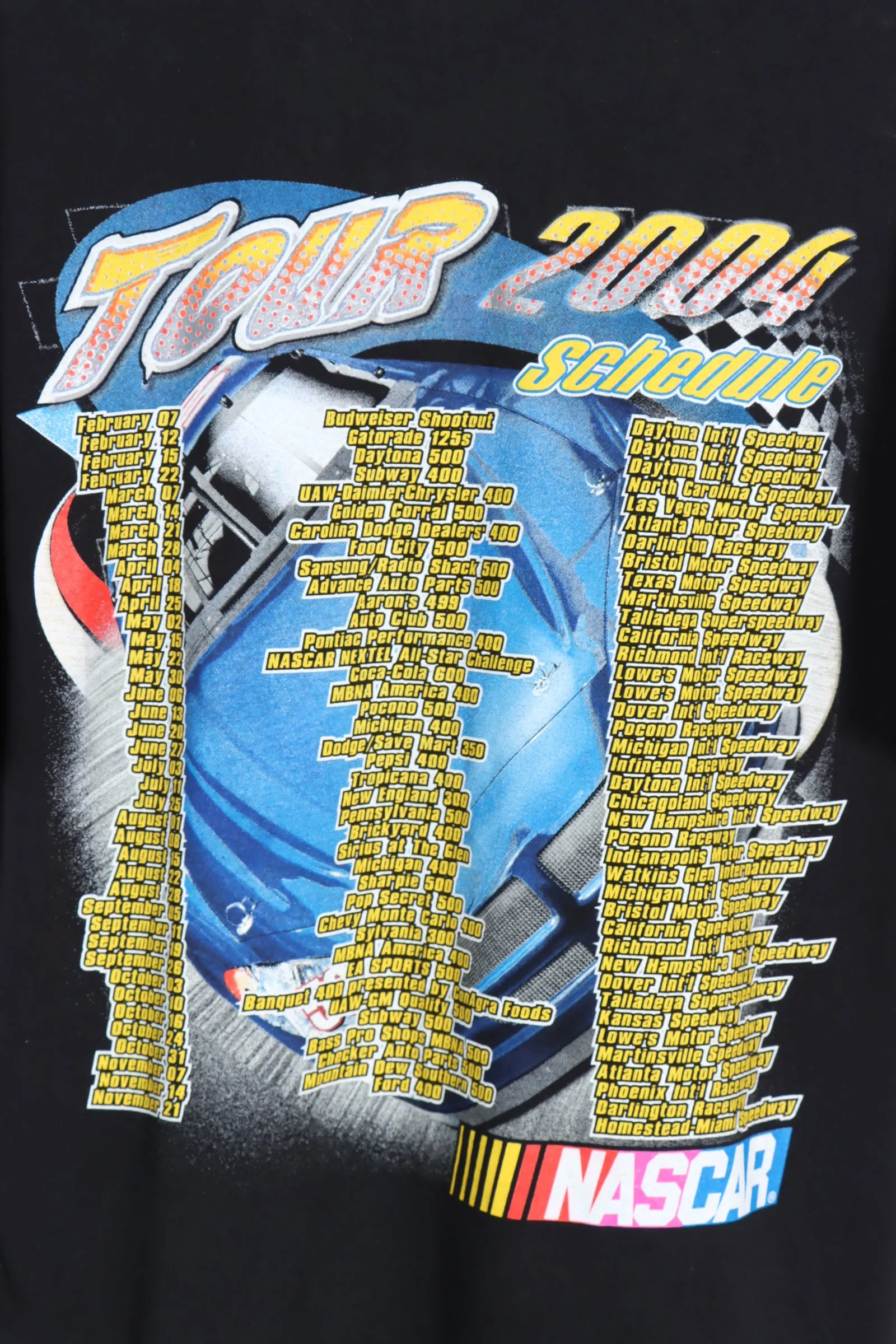 NASCAR 'Feel the Thunder' Metallic Details Tour Dates & Schedule Tee (L)