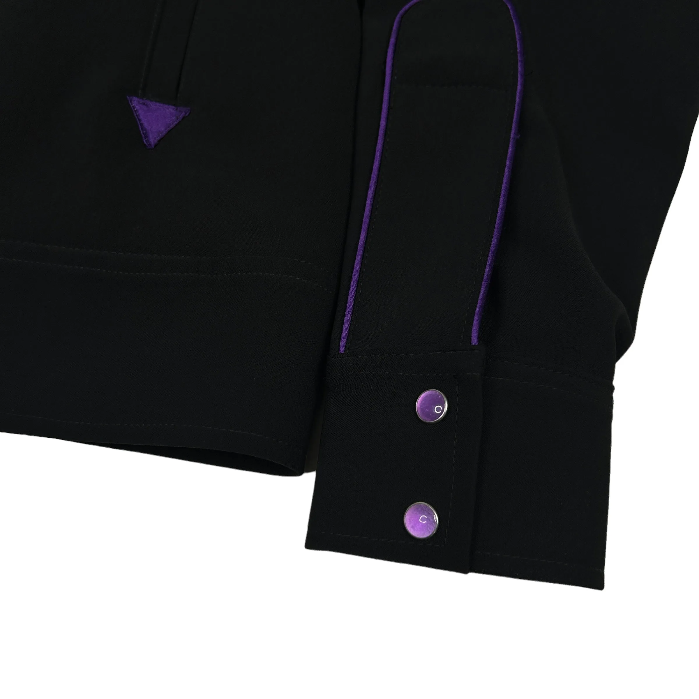 NEEDLES PIPING COWBOY JACKET - BLACK/PURPLE