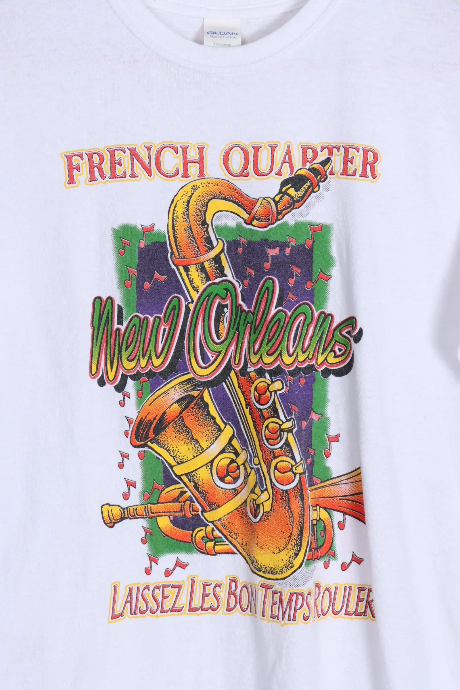 NEW ORLEANS FRENCH QUARTER COLOURFUL JAZZ MUSIC GRAPHIC TEE (S-