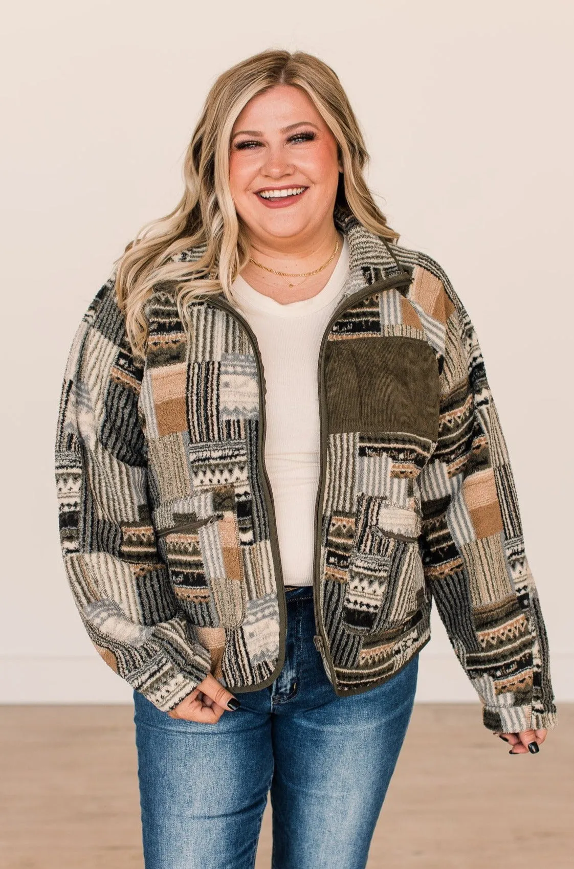 Newest Obsession Lightweight Sherpa Jacket- Olive