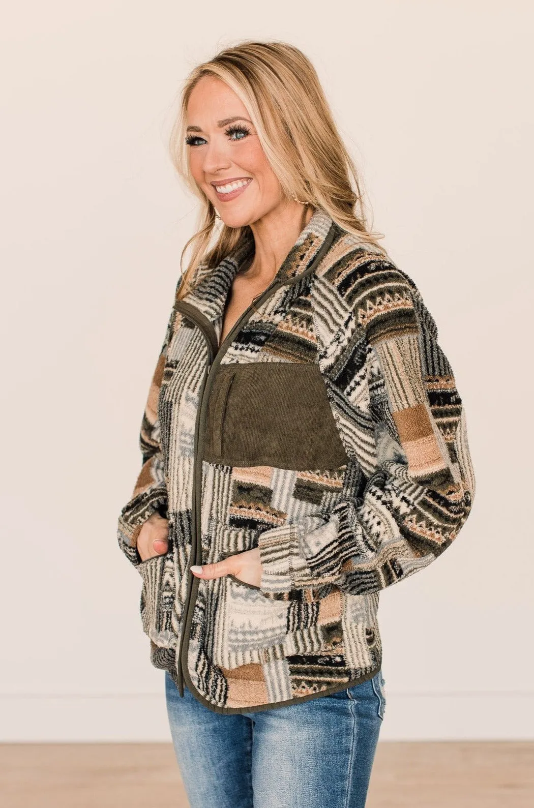 Newest Obsession Lightweight Sherpa Jacket- Olive