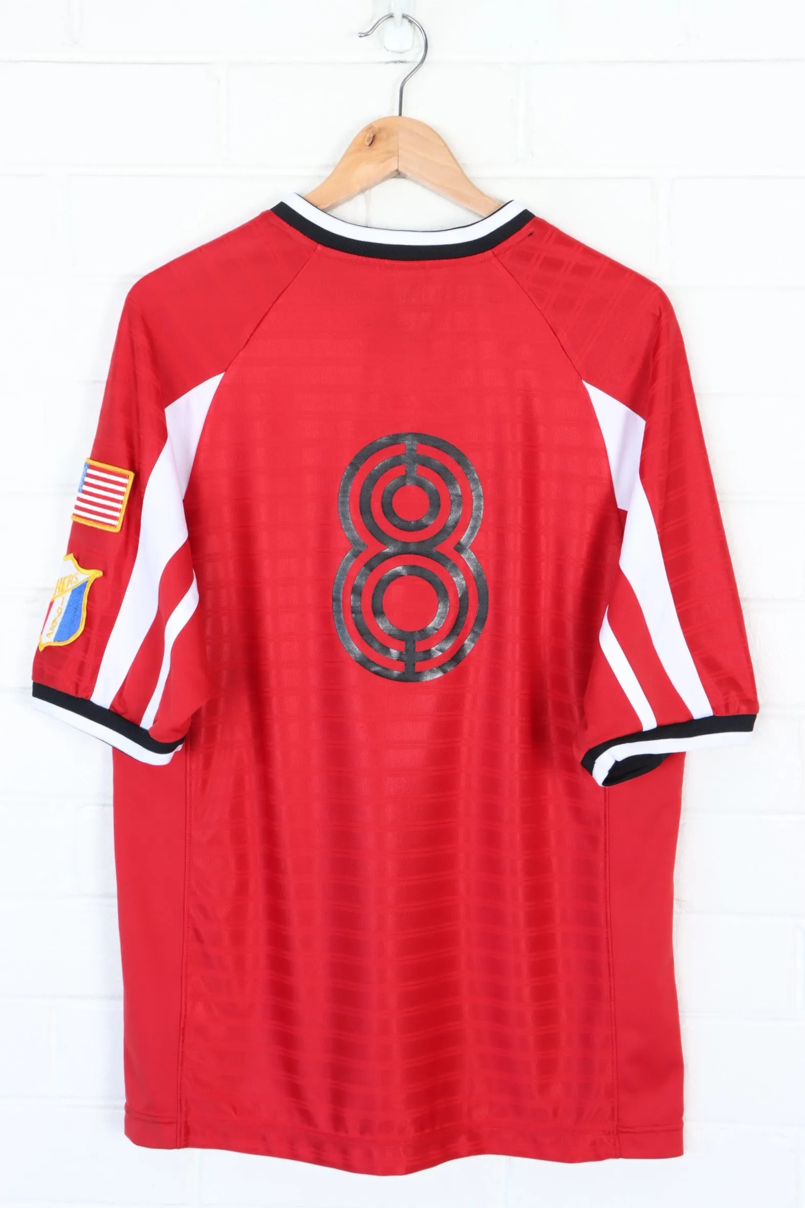 NIKE #8 Sleeve Patches Red Sports Jersey (M)