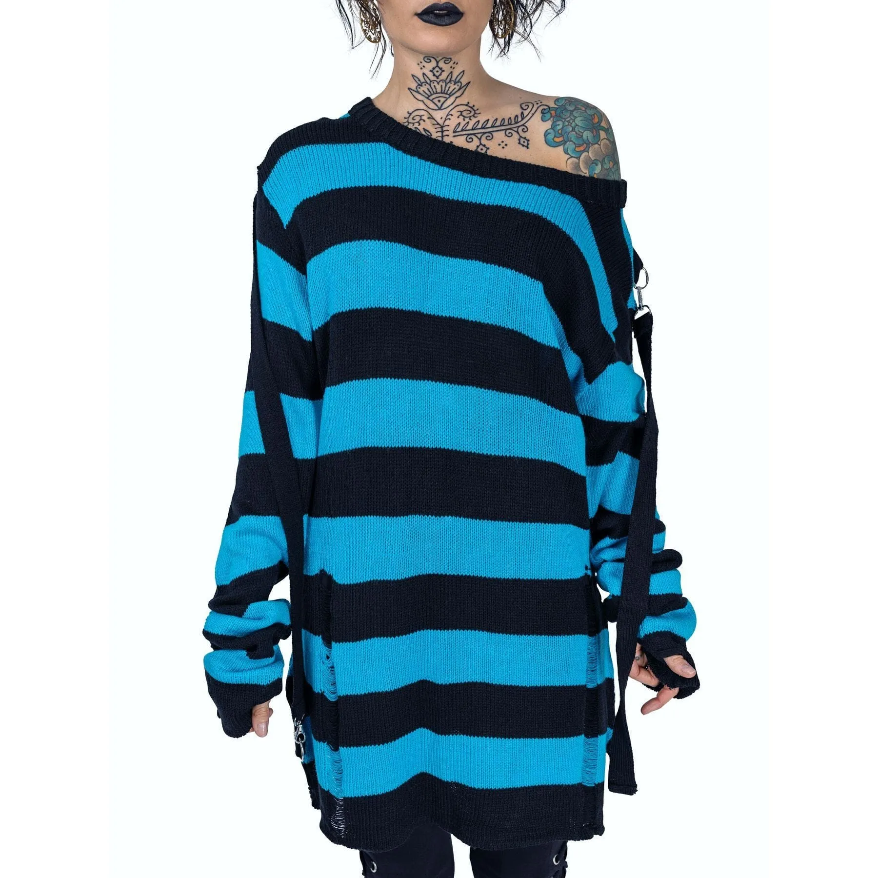 ORIANA JUMPER - BLACK/BLUE