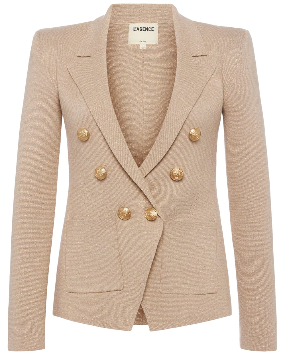 Pale Khaki Metallic Kenzie Knit Blazer