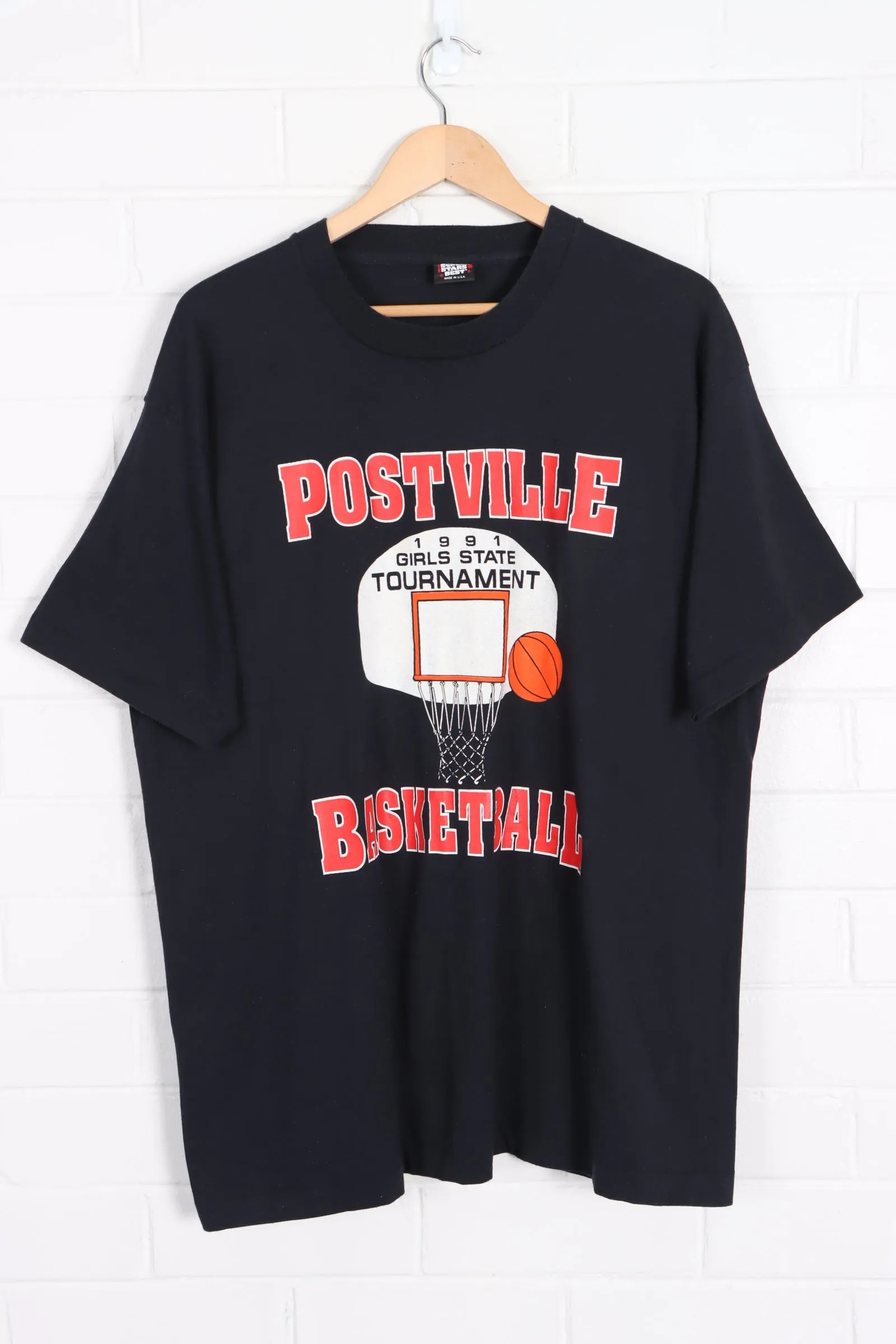 Postville Basketball 1991 Single Stitch T-Shirt USA Made (XL)