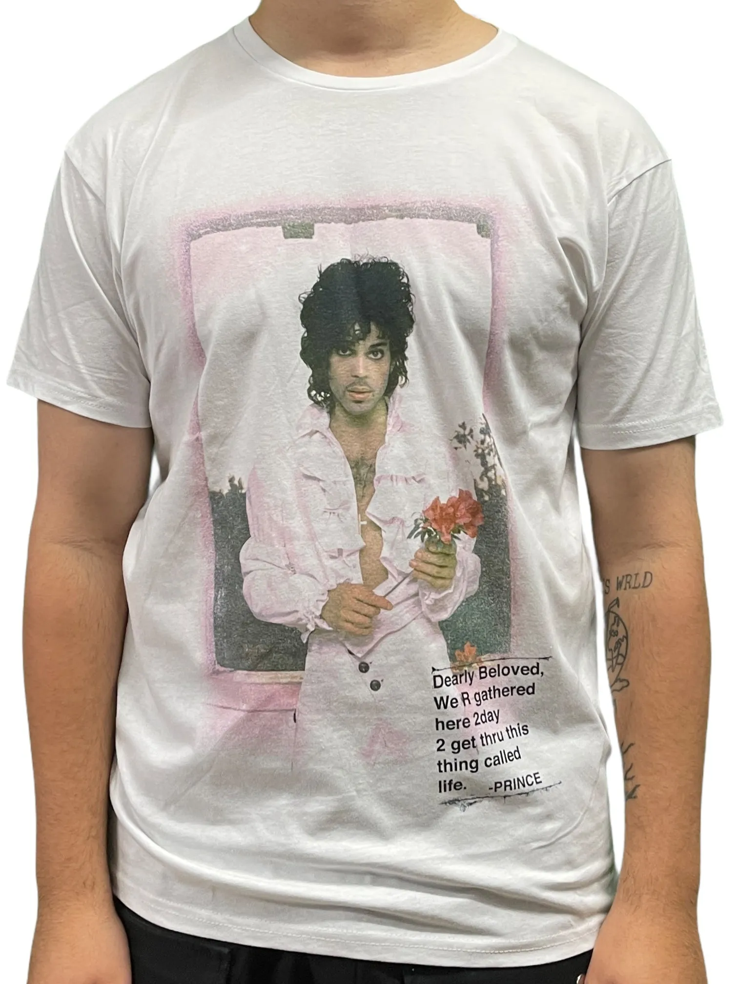 Prince – Purple Rain Flower Picture & Text Official Unisex T-Shirt Various Sizes NEW