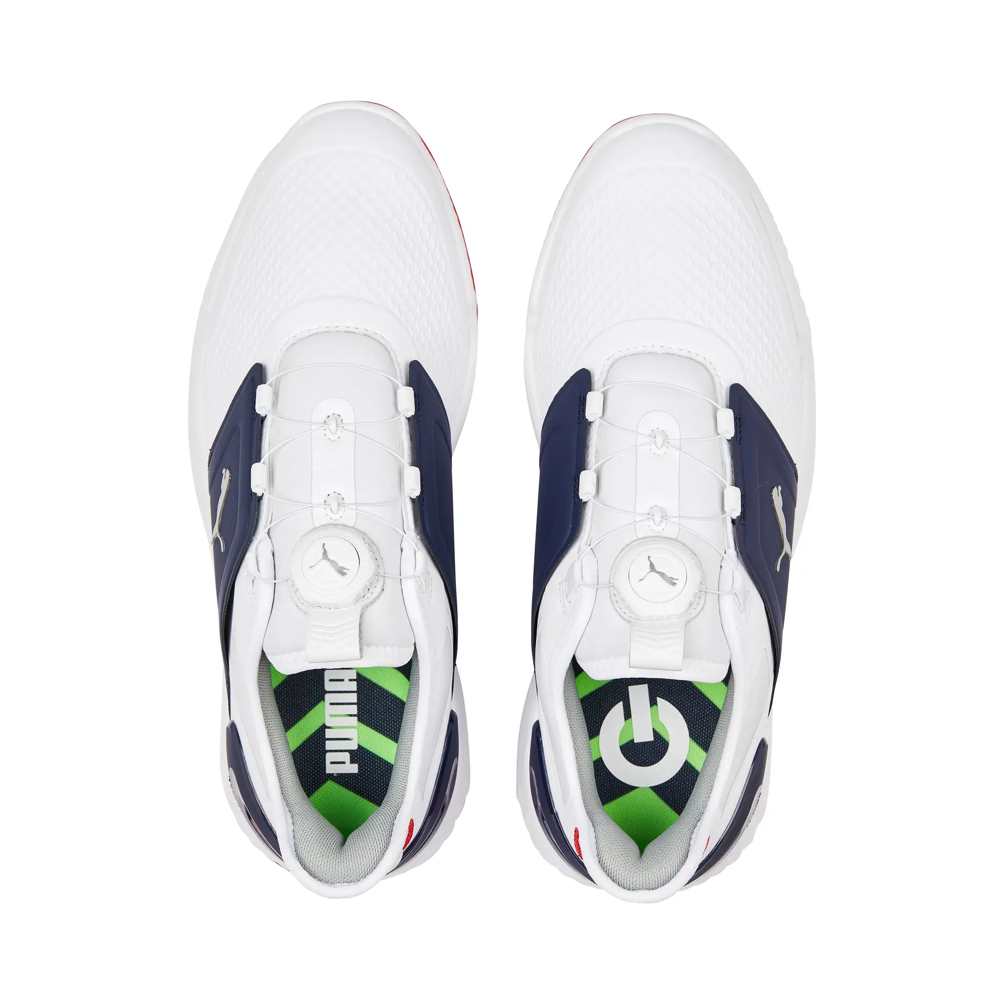 Puma Men's Ignite Elevate Disc Spikeless Golf Shoes - White/Navy