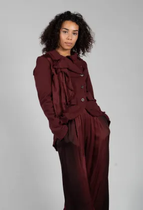 Raw Hem Jacket in Stretch Sangue