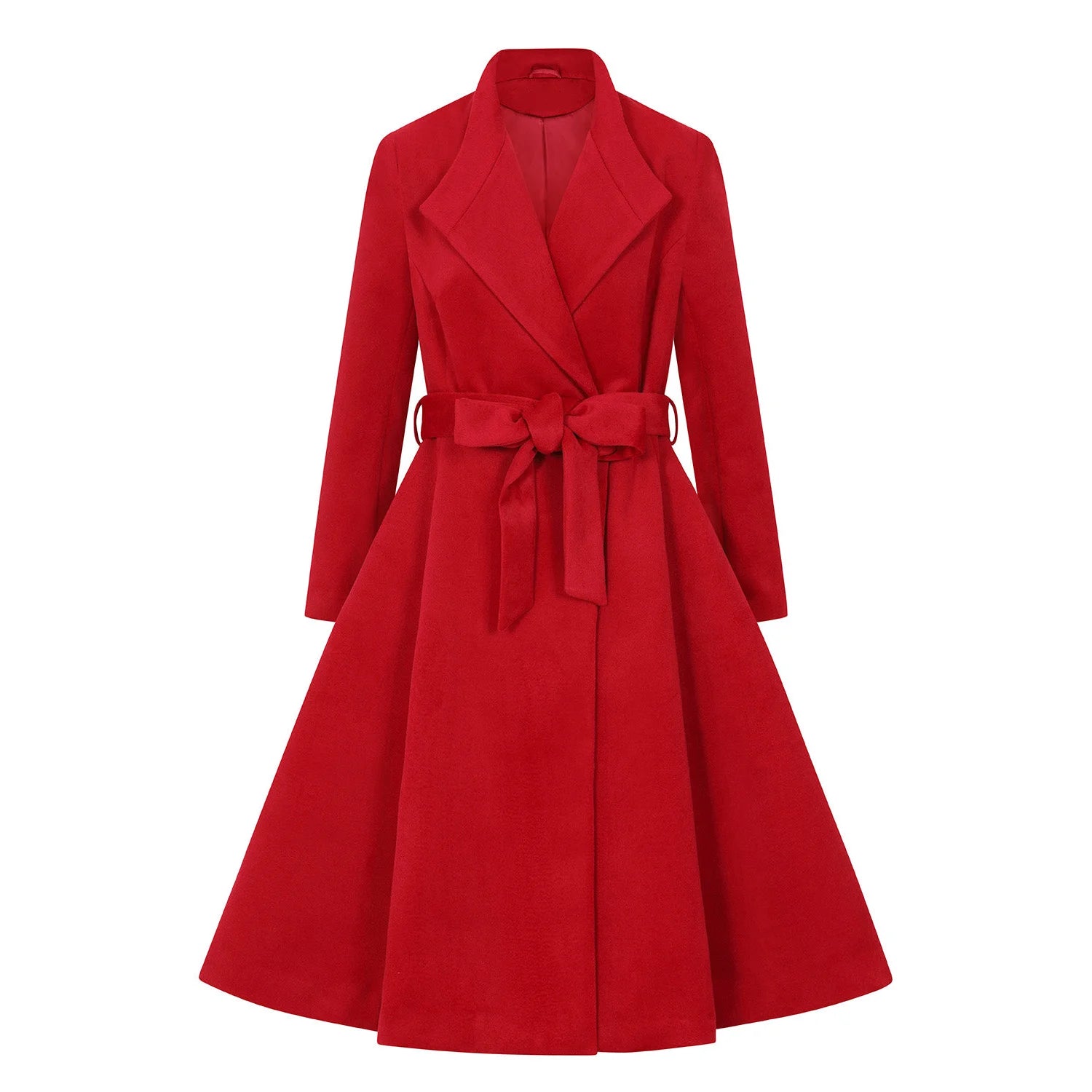 Red Vintage Inspired Classic Swing Coat