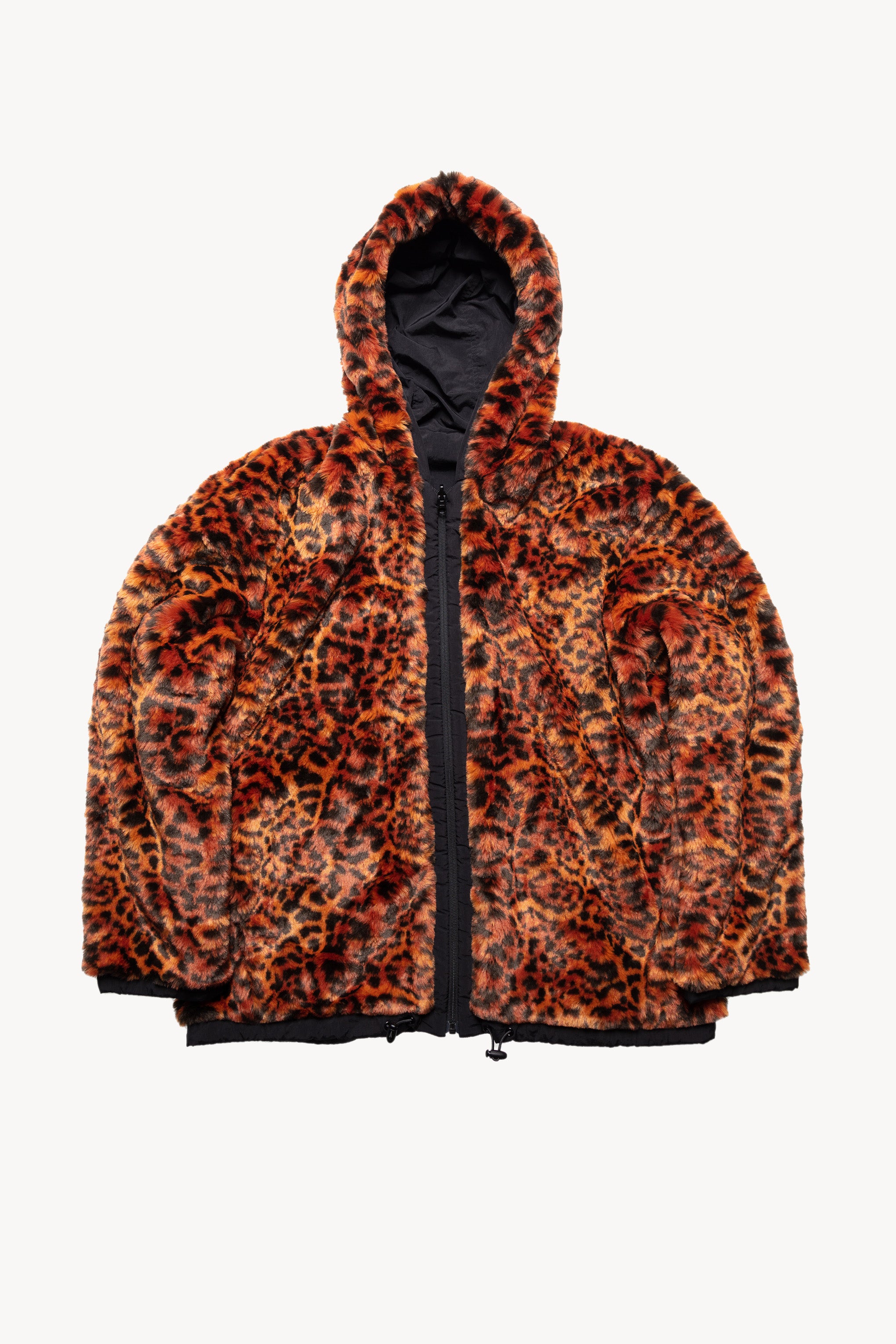 Reversible Furry Leopard Parka