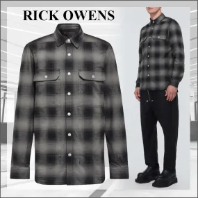 RICK OWENS  |Tartan Other Plaid Patterns Street Style Long Sleeves Cotton