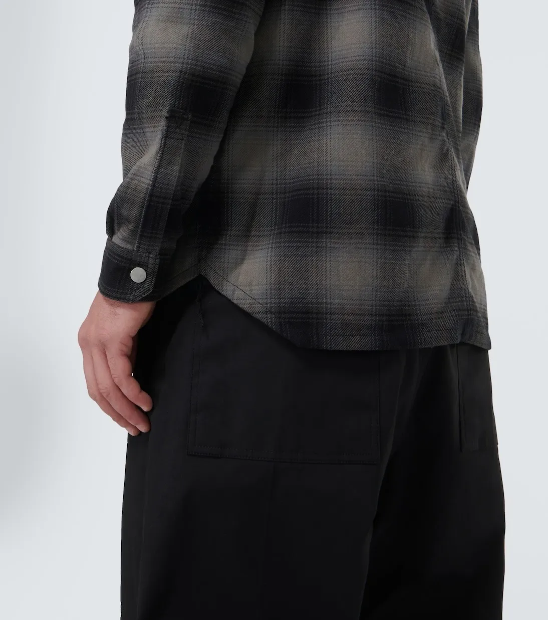 RICK OWENS  |Tartan Other Plaid Patterns Street Style Long Sleeves Cotton